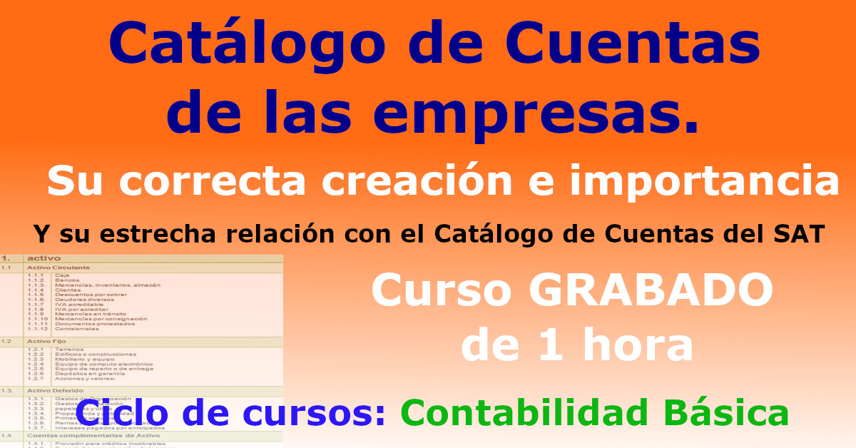 Catálogo de Cuentas de las empresas. Su correcta creación e importancia