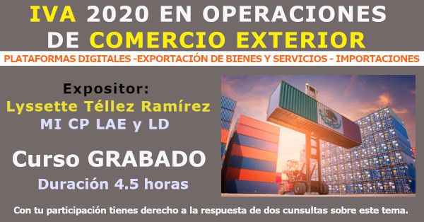 Tratamiento del IVA 2020 en operaciones de Comercio Exterior.