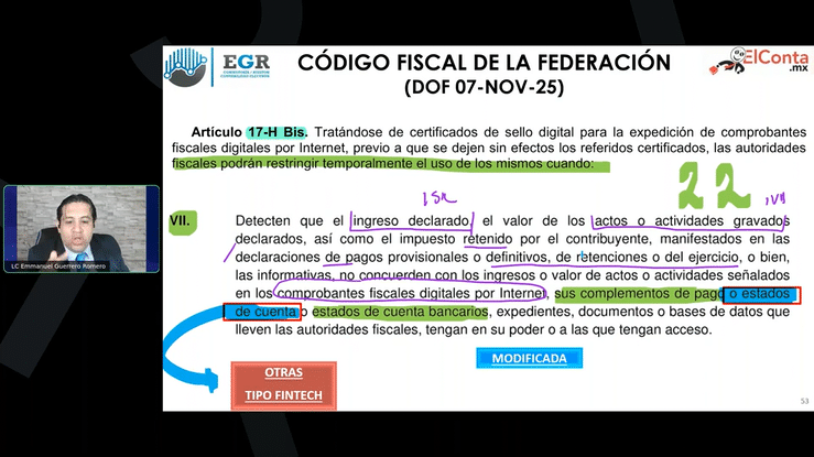 Sab.15 Nov. Reformas Fiscales 2026 PLD Comentarios Laborales. high